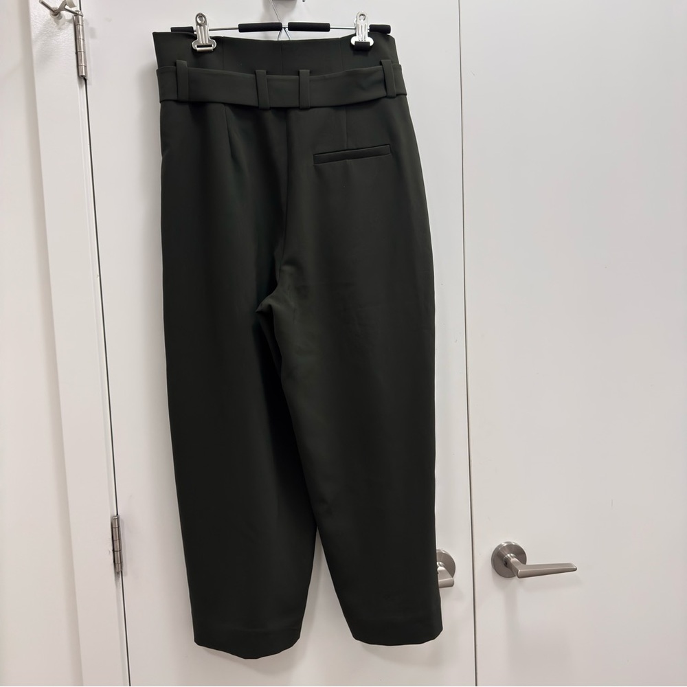 COS Trouser Women’s Relaxing fit High-Waisted wide-Leg cropped tie front size L - Picture 6 of 13